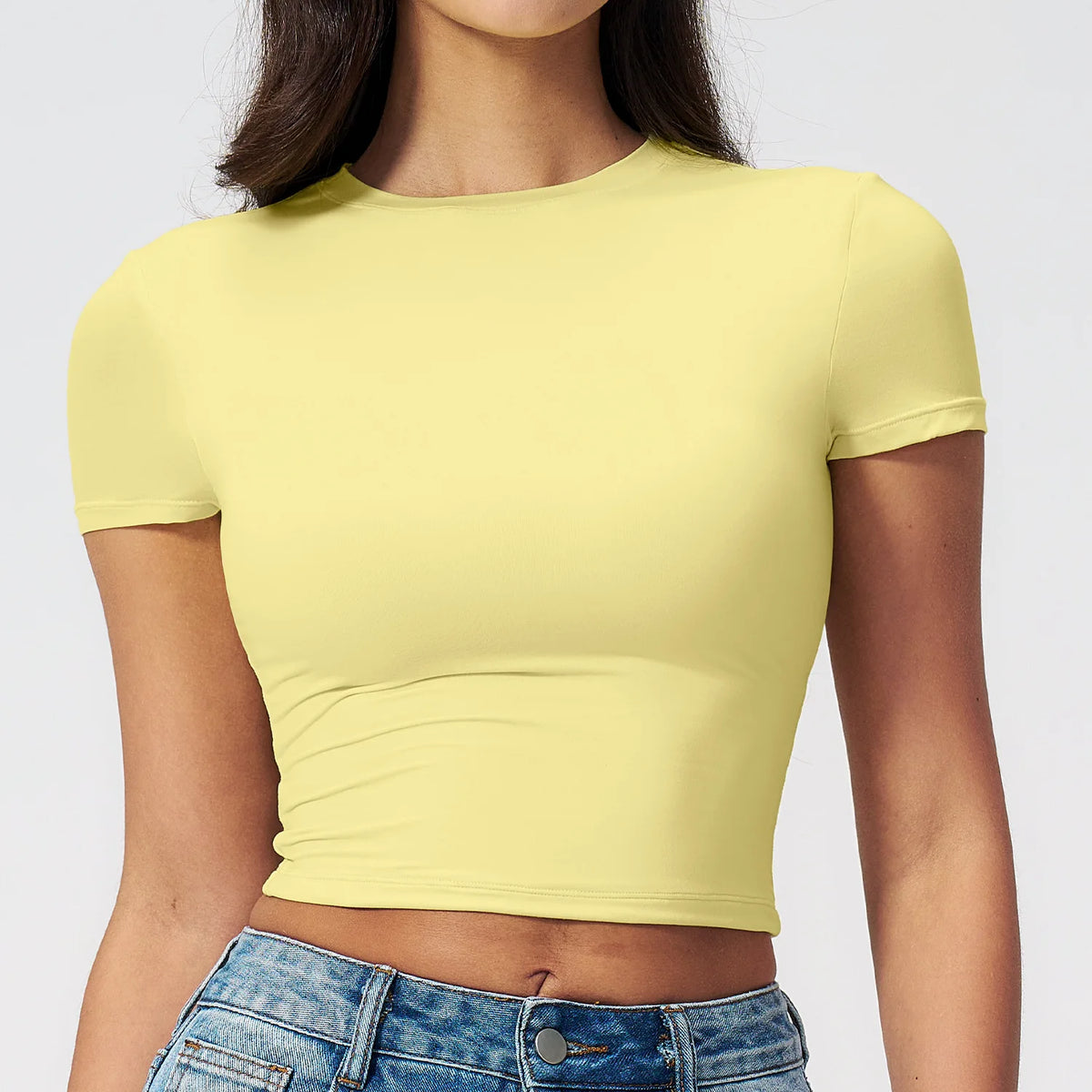 Yoga Top Women's Tight Sports T-shirt Quick Drying Short Sleeved Yoga T-shirt Pilates Running Workout Fitness Short Sleeved