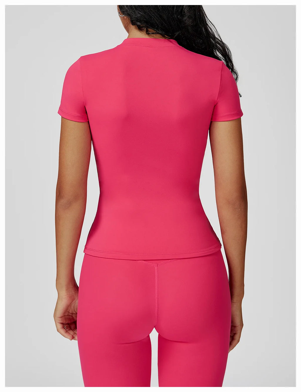 JUREN Yoga Shirts Women Top Quick Dry Running Tops Tights Push Up Workout Gym Clothe Female Short Sleeve Fitness Sports T-Shirts