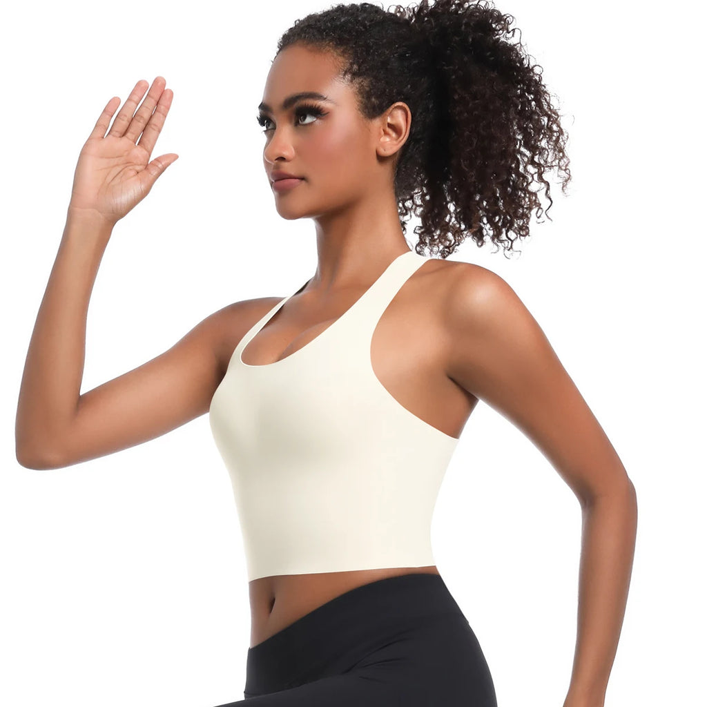 Solid Color Sexy Beautiful Back Yoga Vest Summer Gym Running Shockproof Workout