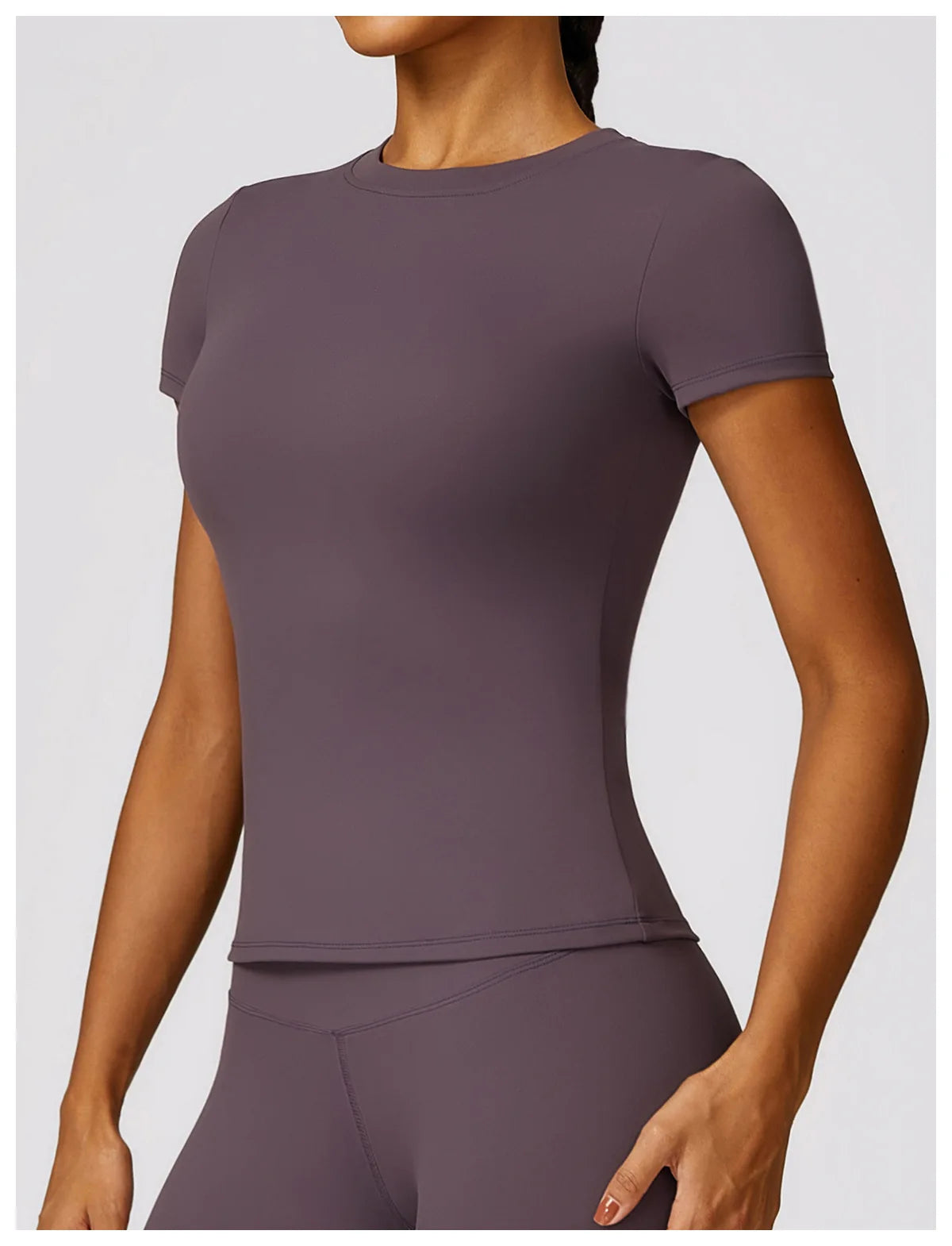 JUREN Yoga Shirts Women Top Quick Dry Running Tops Tights Push Up Workout Gym Clothe Female Short Sleeve Fitness Sports T-Shirts