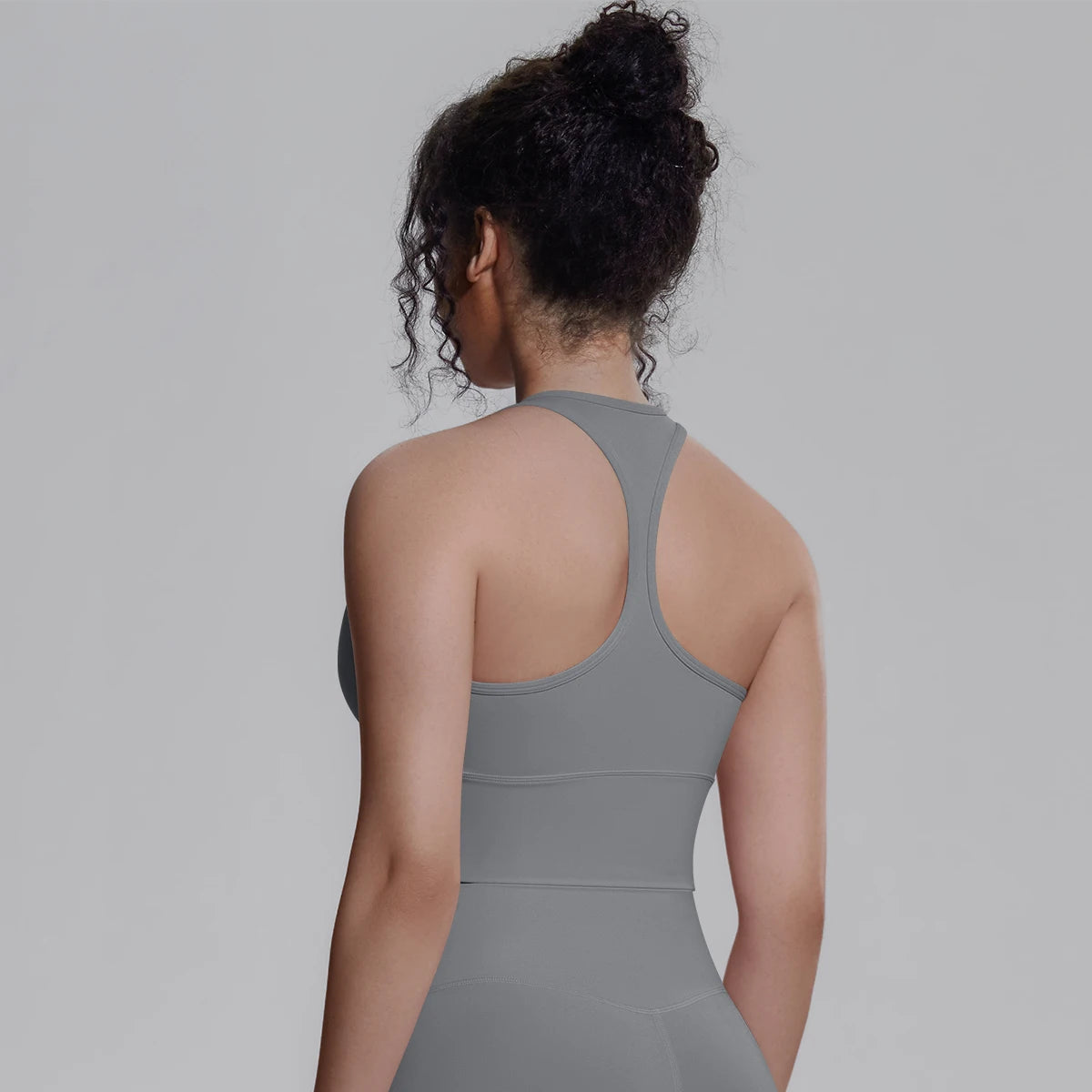 Woman Workout Top Yoga Vest Solid Color Gather Shockproof Sports Bra Beautiful Back I-shaped Vest Gym Running Yoga Underwear