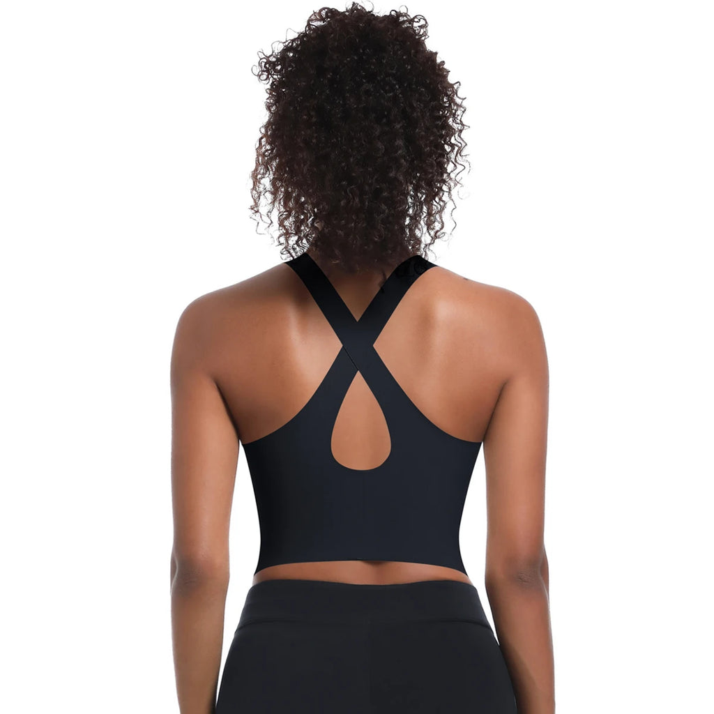Solid Color Sexy Beautiful Back Yoga Vest Summer Gym Running Shockproof Workout