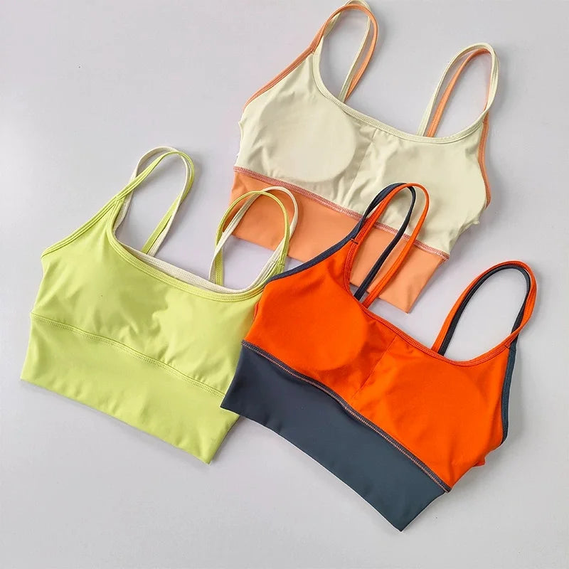 Women Push Up Yoga Bra Breathable Beauty Back Crop Top Wireless Sports Bra Short Vest for Running Gym Fitness Workout