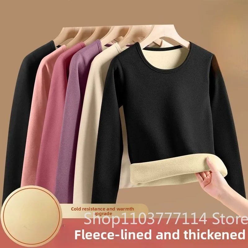 Women's  Autumn Winter Round Neck with Velvet