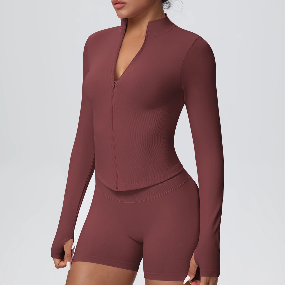 Yoga Long Sleeved for Woman 1PC Summer Running Shirts Solid Color Yoga Zipper Long Sleeves Zipper Jacket Women Fitness Yoga Top