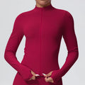 Yoga Long Sleeved for Woman 1PC Summer Running Shirts Solid Color Yoga Zipper Long Sleeves Zipper Jacket Women Fitness Yoga Top