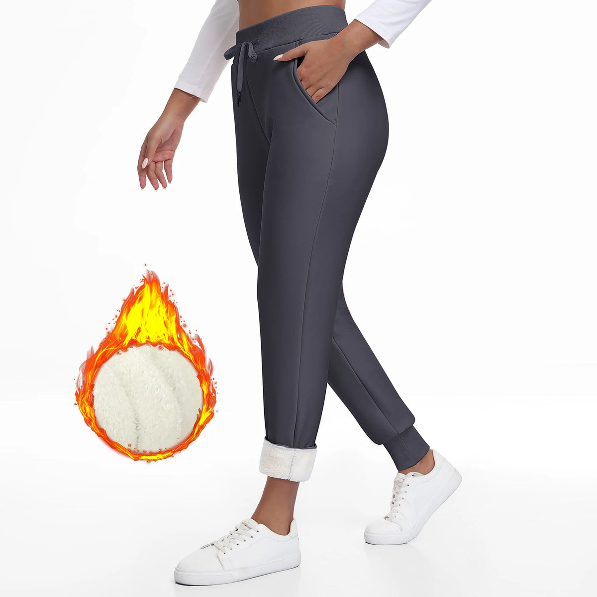 Women Winter Thick Velvet Pants With Pockets
