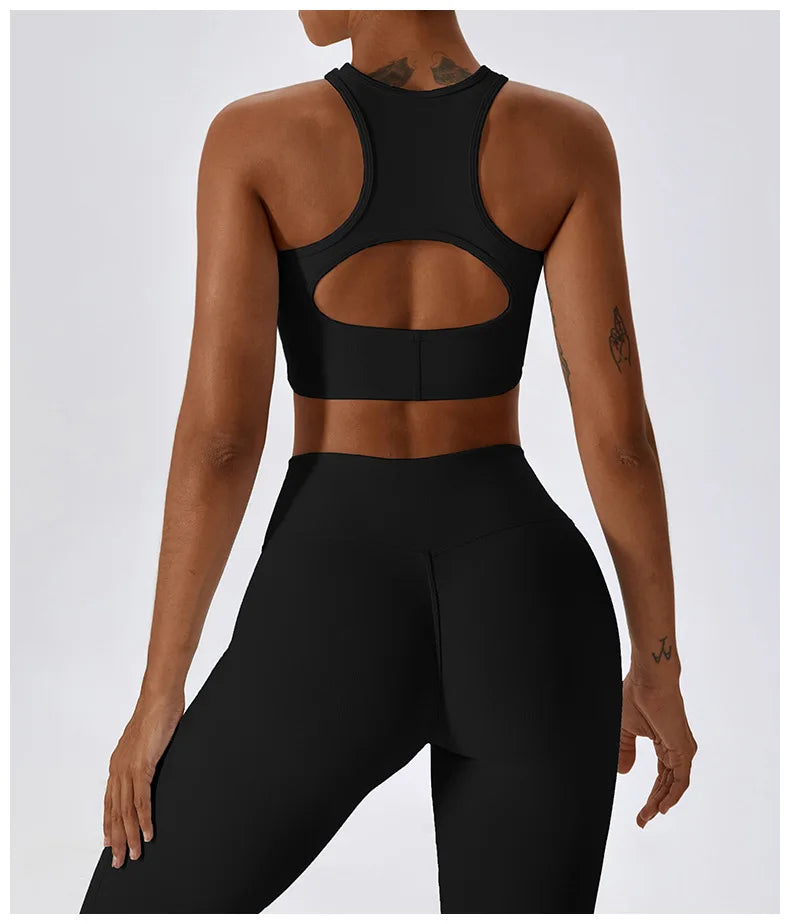 Women's Sport Bras Gym High Intensity Underwear Running Yoga Beautiful Back Dry Bras Shockproof Rib Workout Bra Seamless Fitness