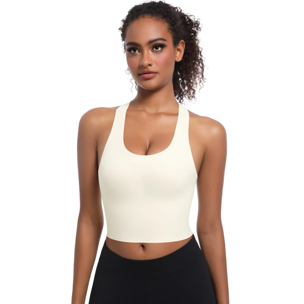 Solid Color Sexy Beautiful Back Yoga Vest Summer Gym Running Shockproof Workout