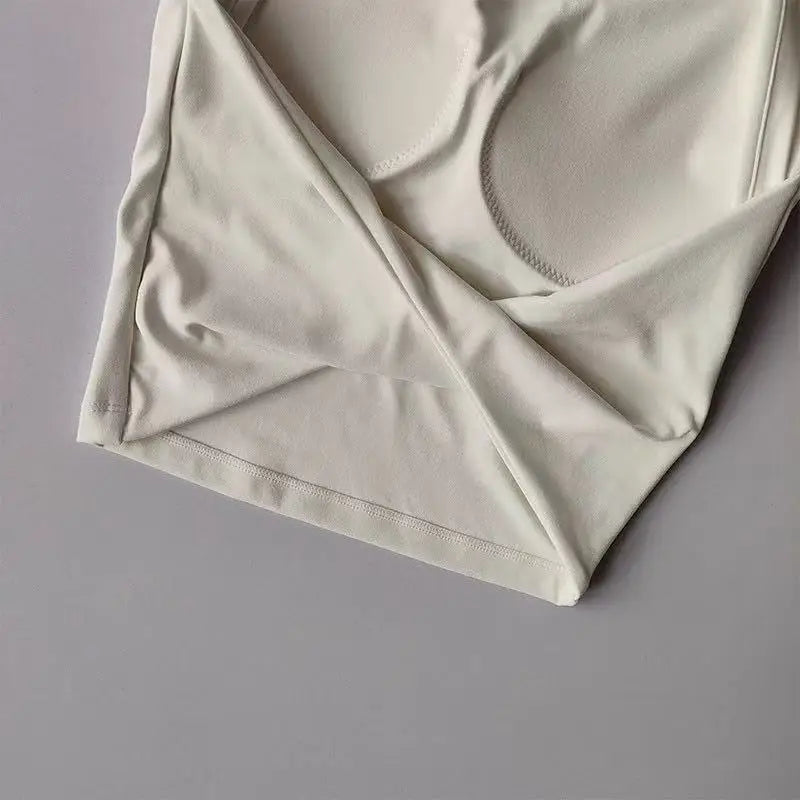 Women's Sexy Backless Cropped Yoga Tank Top with Fixed Pads - Quick Dry, Moisture Wicking, Slim Fit Workout T-Shirt for Gym Fitn