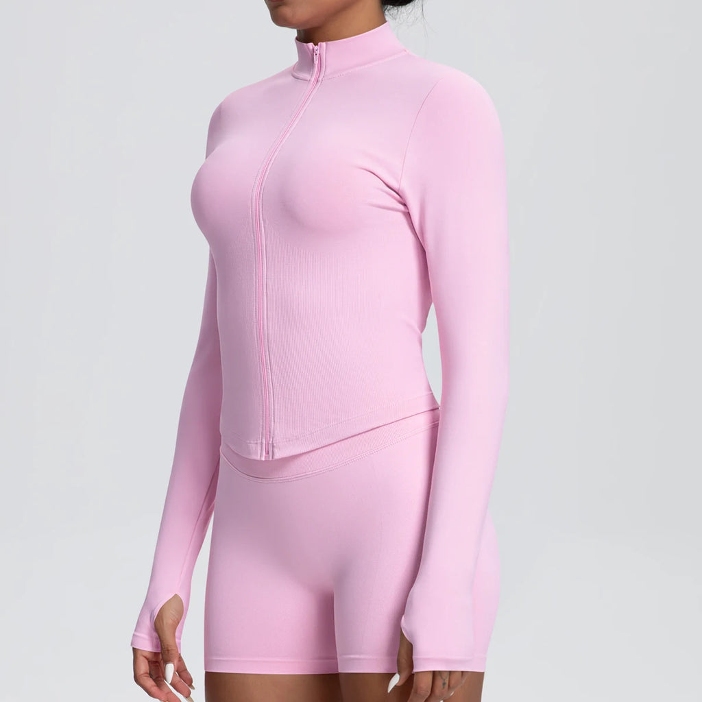 Yoga Long Sleeved for Woman 1PC Summer Running Shirts Solid Color Yoga Zipper Long Sleeves Zipper Jacket Women Fitness Yoga Top