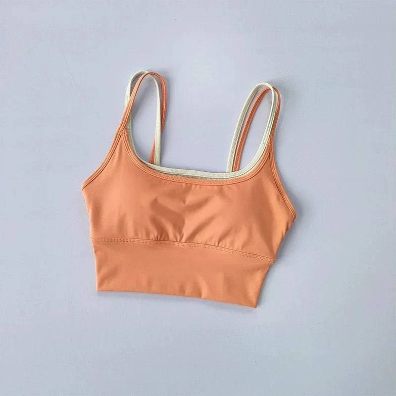 Women Push Up Yoga Bra Breathable Beauty Back Crop Top Wireless Sports Bra Short Vest for Running Gym Fitness Workout