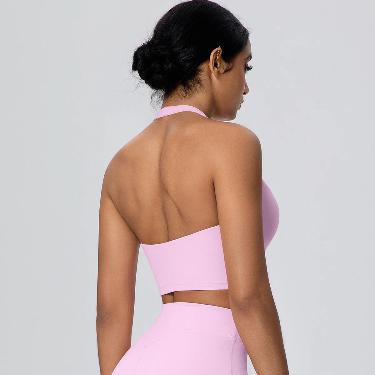 Summer Beautiful Back Hanging Neck Bra Woman Shockproof Workout Top Sports Underwear Yoga Vest with Chest Pad Sexy Women Bra