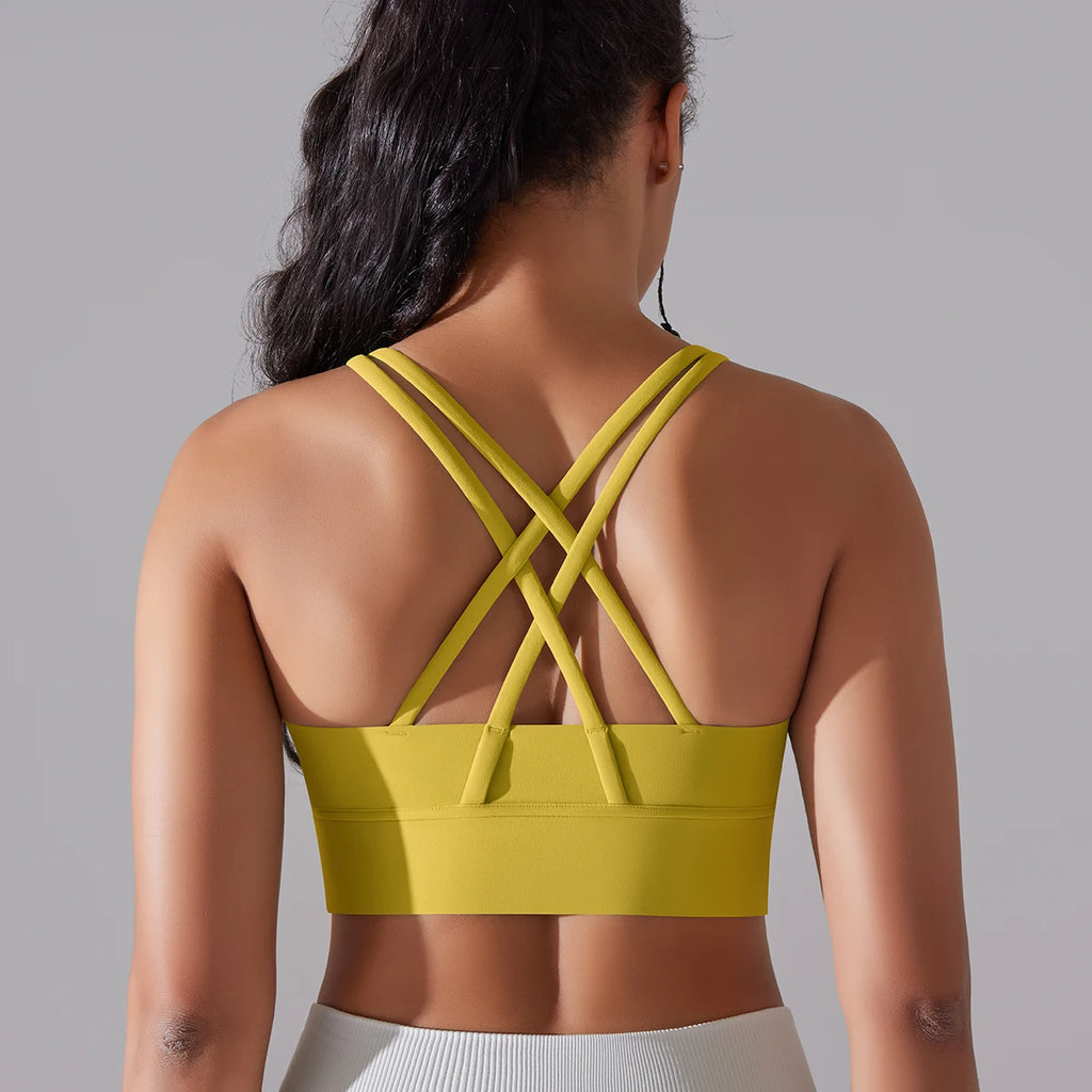 Women Sports Bra Sexy Yoga Bra High Support Impact Sports Underwear Running Quick DryTank Top Fitness Gym Padded Bralette