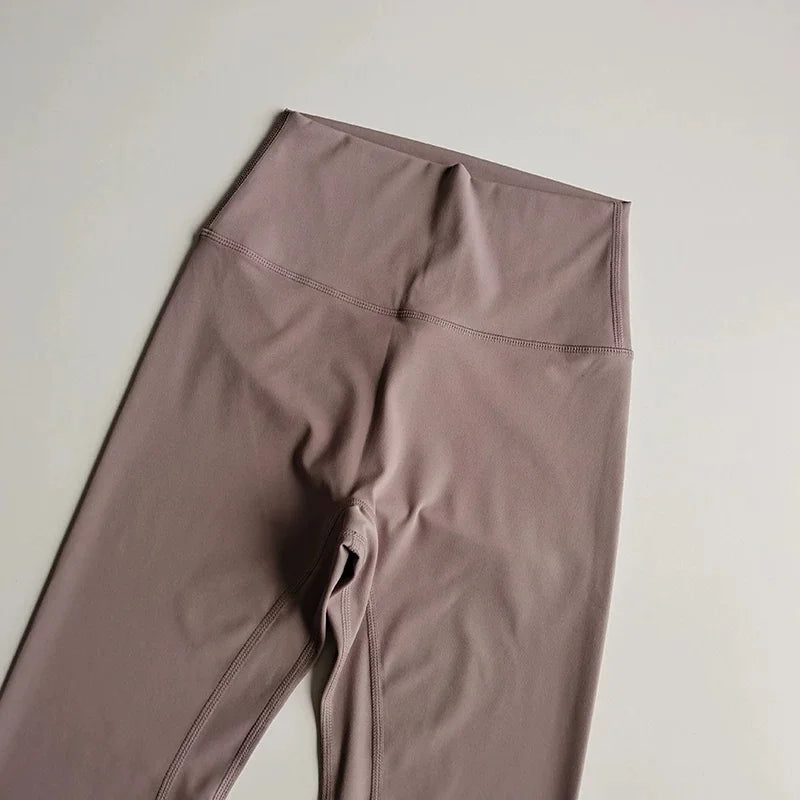 Women High Waist Yoga Leggings Nude Soft Breathable Tummy Control Skinny Pants Gym Running Pilates Fitness Sports Tights