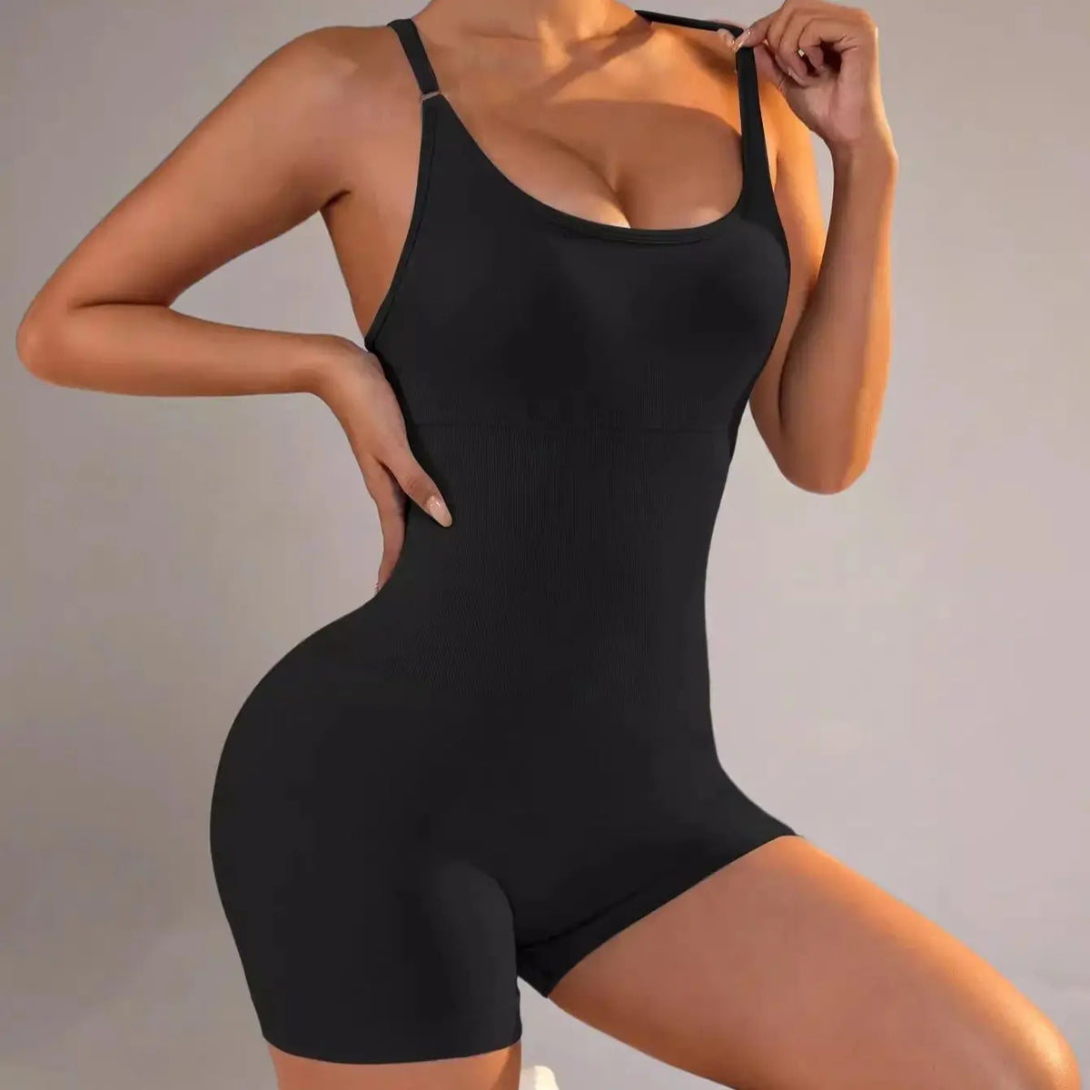WAREBALL Women's Yoga Jumpsuit, Sexy One-Piece Fitness Romper with Strap, Tummy Control & Padded Sports Bra for Workout