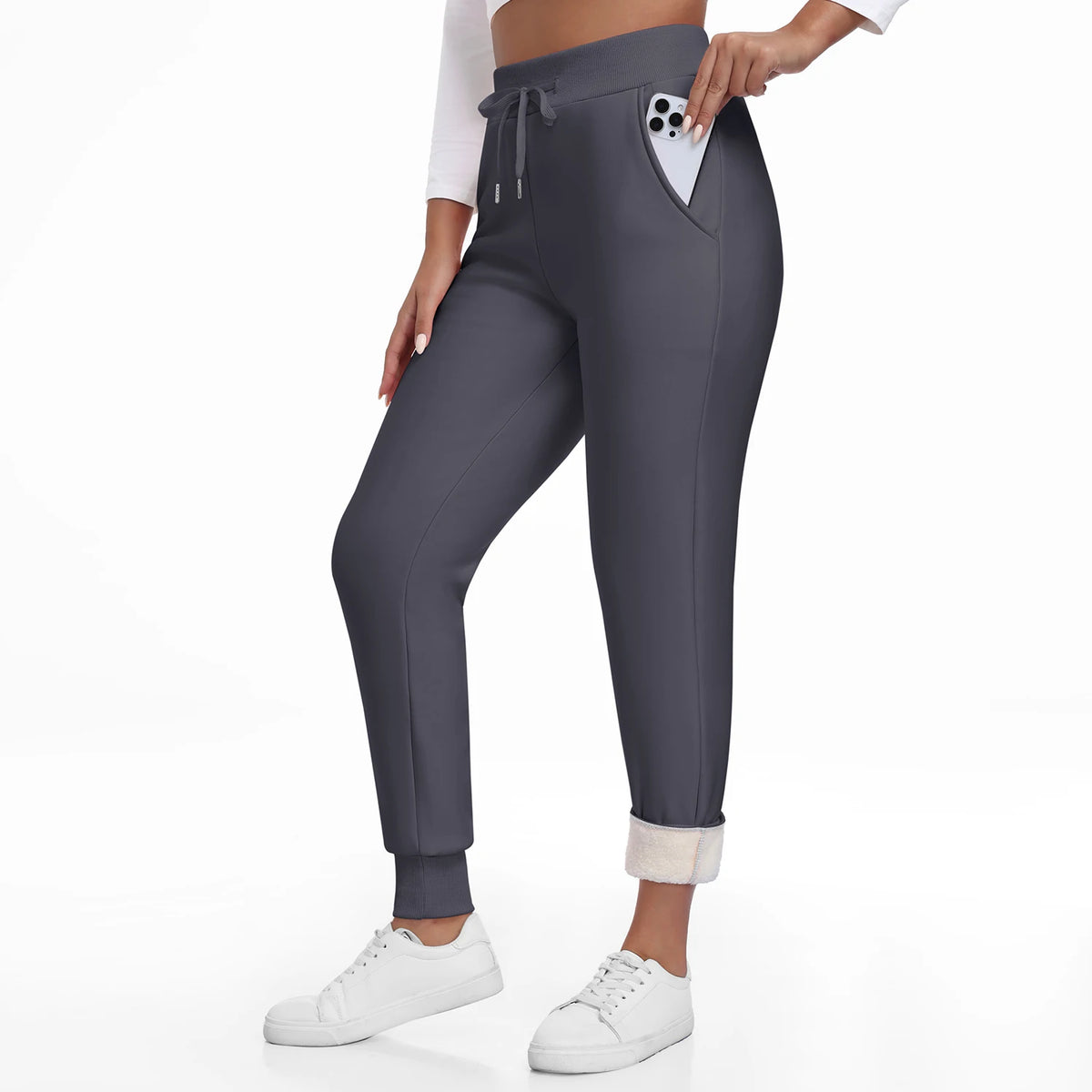 Women Winter Thick Velvet Pants With Pockets