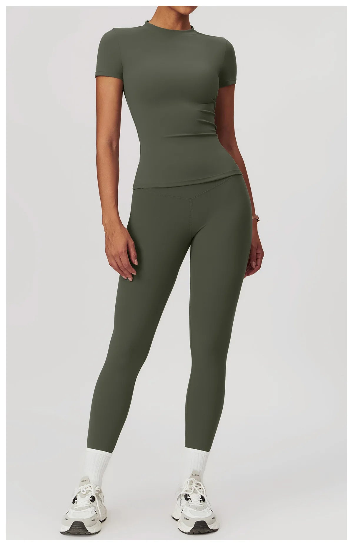 JUREN Yoga Shirts Women Top Quick Dry Running Tops Tights Push Up Workout Gym Clothe Female Short Sleeve Fitness Sports T-Shirts