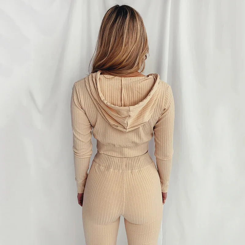 Women's Slim Fit Hooded Long Sleeve Waist Suit