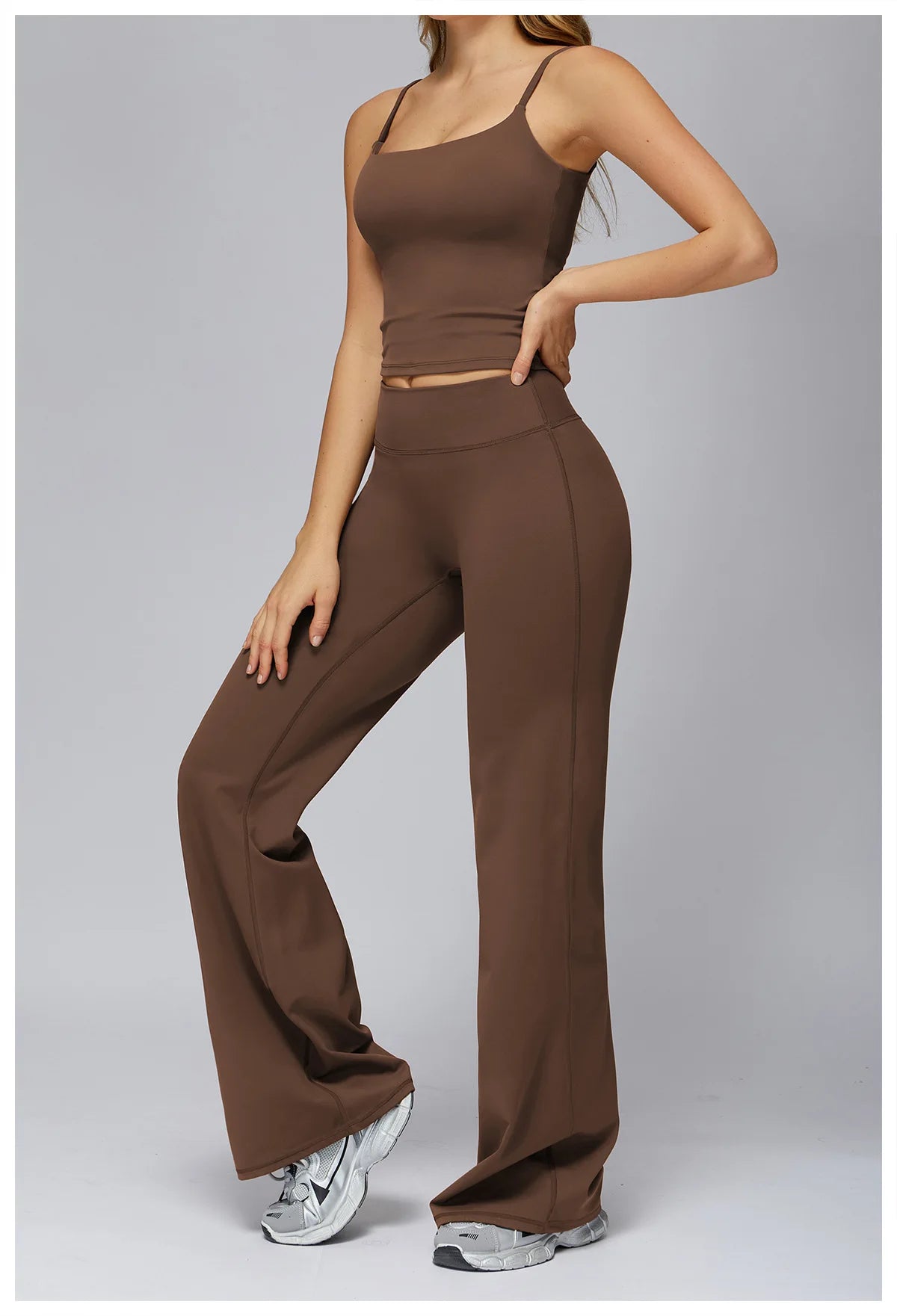 High Waist Flared Leggings Women Gym Fitness Yoga Pants Workout Runing Sport Leggings Women's Control Tummy Yoga Wide Leg Pants