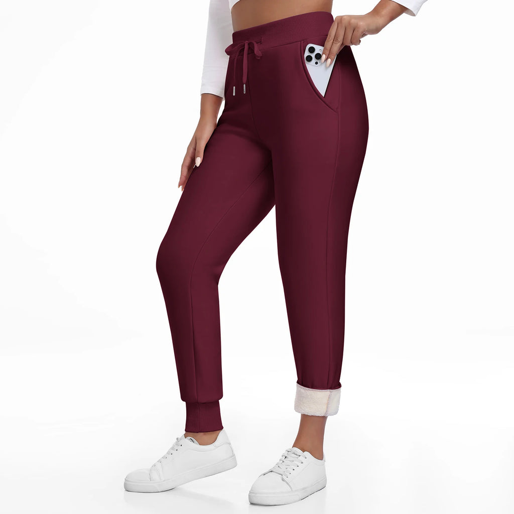 Women Winter Thick Velvet Pants With Pockets