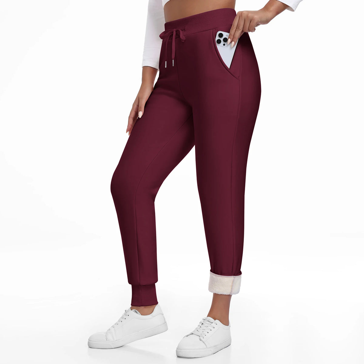 Women Winter Thick Velvet Pants With Pockets