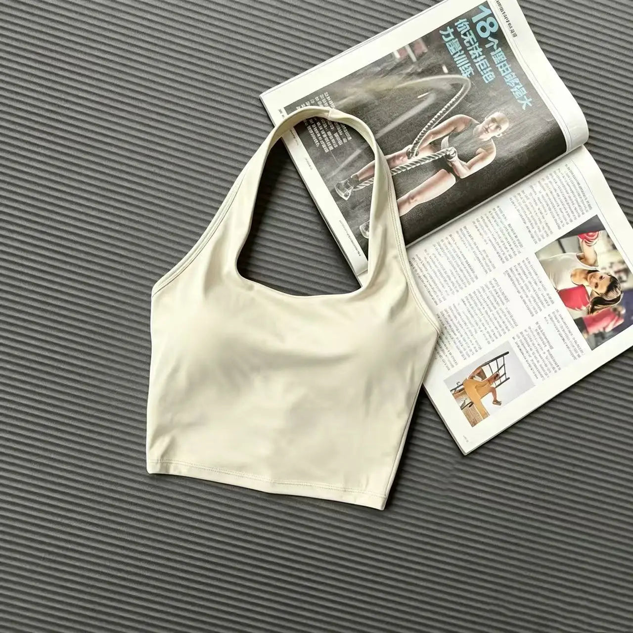 Women's Back Knot Yoga Bra Padded Halter Neck Criss Cross Sports Bra Push Up Seamless Quick Dry Workout Top for Gym Fitness