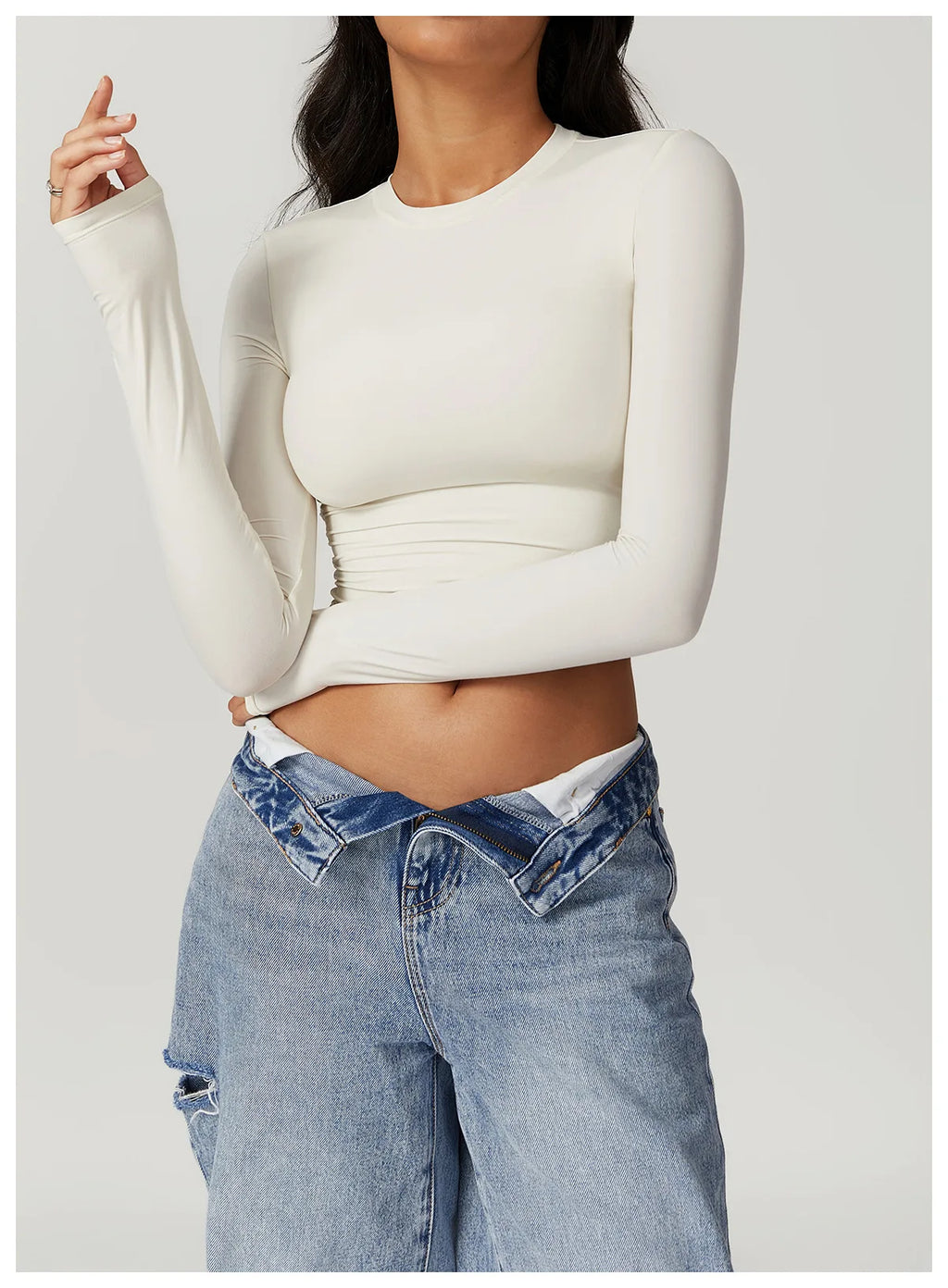 Women Yoga Shirts Crop Top Long Sleeves Shirts for Women Yoga  Long Sleeves Sports Fitness Top Push Up Gym Clothes Workout Tops