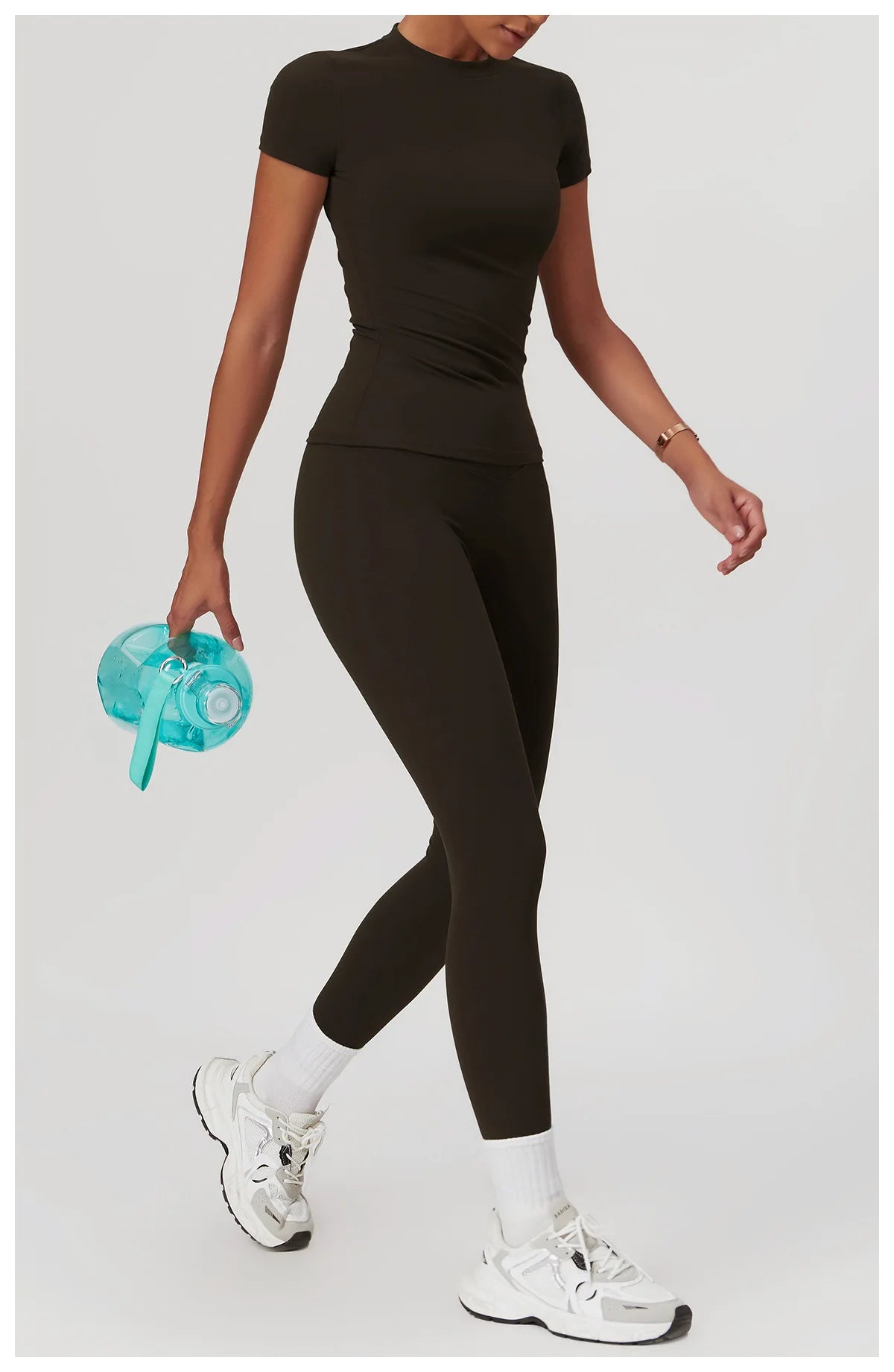 JUREN Yoga Shirts Women Top Quick Dry Running Tops Tights Push Up Workout Gym Clothe Female Short Sleeve Fitness Sports T-Shirts