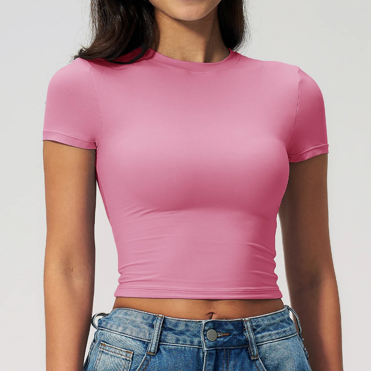 Yoga Top Women's Tight Sports T-shirt Quick Drying Short Sleeved Yoga T-shirt Pilates Running Workout Fitness Short Sleeved
