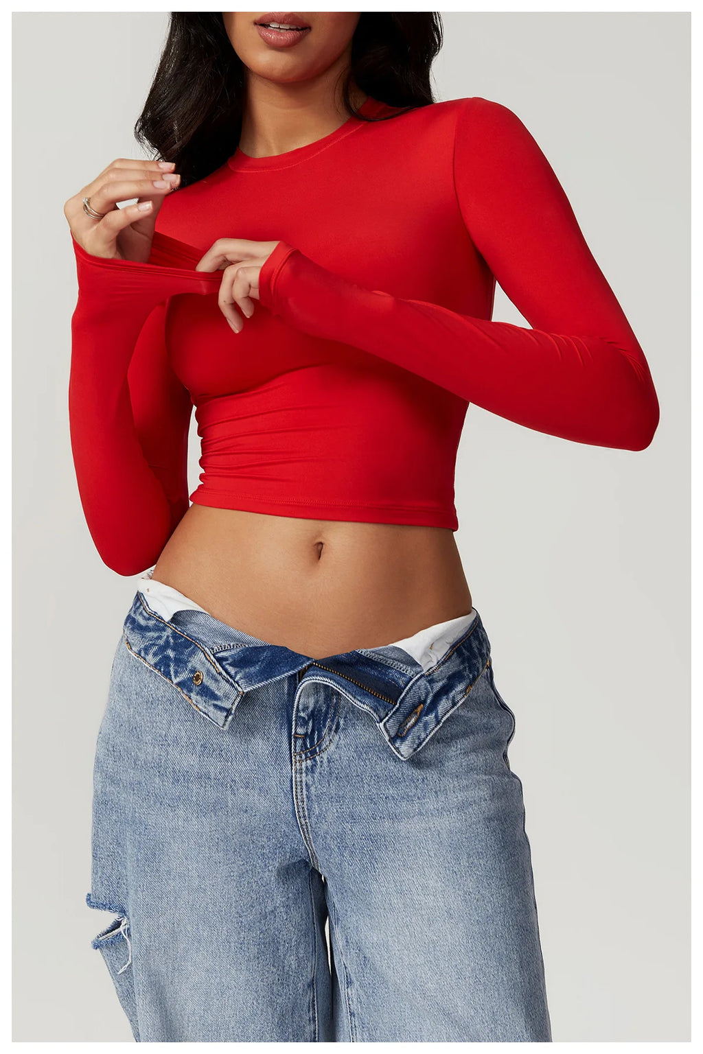 Women Yoga Shirts Crop Top Long Sleeves Shirts for Women Yoga  Long Sleeves Sports Fitness Top Push Up Gym Clothes Workout Tops