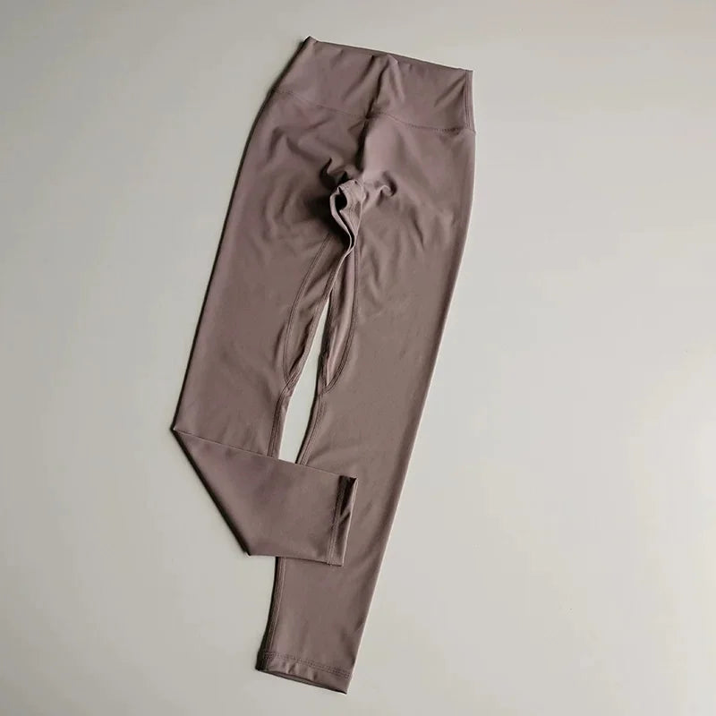 Women High Waist Yoga Leggings Nude Soft Breathable Tummy Control Skinny Pants Gym Running Pilates Fitness Sports Tights