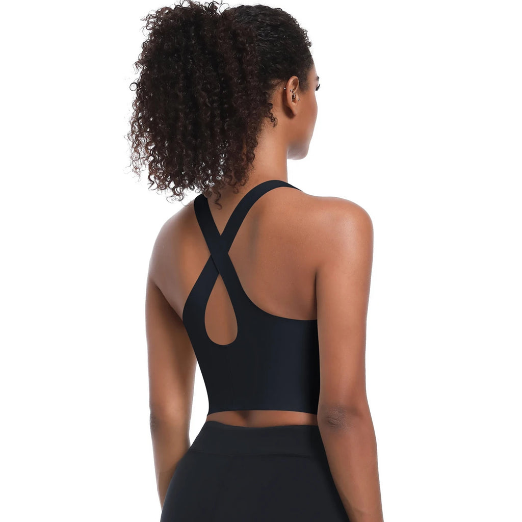 Solid Color Sexy Beautiful Back Yoga Vest Summer Gym Running Shockproof Workout