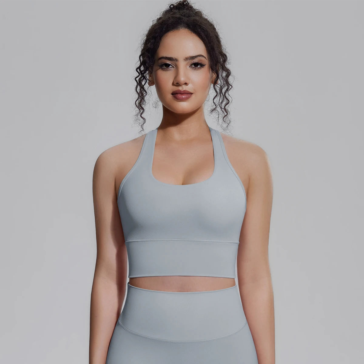 Woman Workout Top Yoga Vest Solid Color Gather Shockproof Sports Bra Beautiful Back I-shaped Vest Gym Running Yoga Underwear