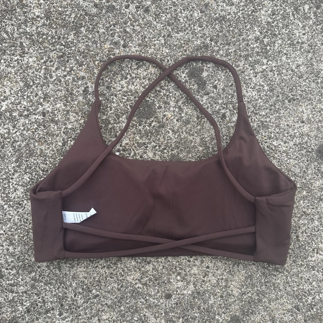 Solid Color Tight Comprehensive Training Women Fitness Bra Cross Back Yoga Underwear Gym Sport Top Hollow Back Push Up Chest Pad