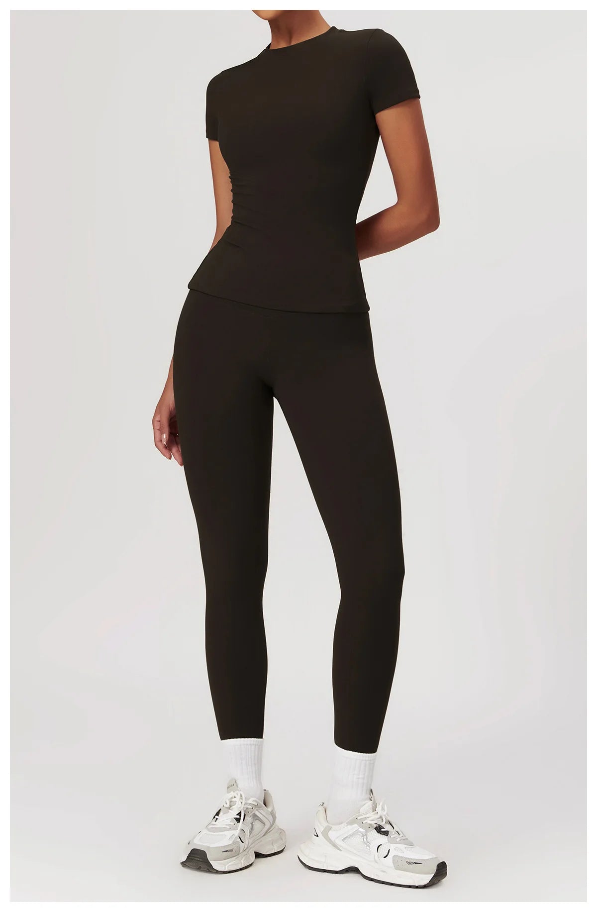 JUREN Yoga Shirts Women Top Quick Dry Running Tops Tights Push Up Workout Gym Clothe Female Short Sleeve Fitness Sports T-Shirts