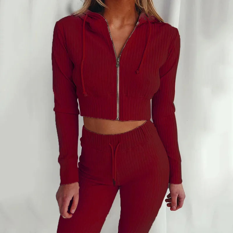 Women's Slim Fit Hooded Long Sleeve Waist Suit