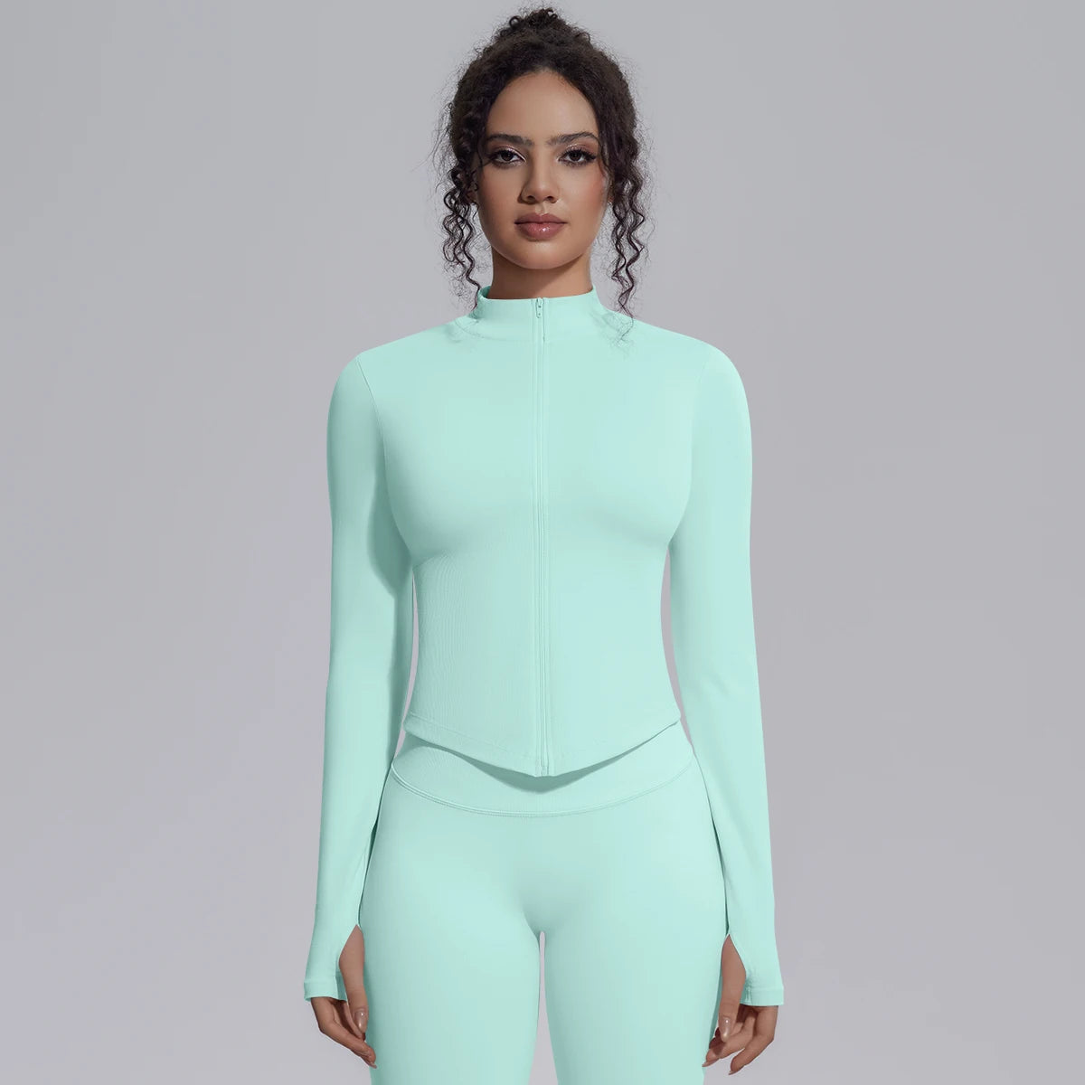 Yoga Long Sleeved for Woman 1PC Summer Running Shirts Solid Color Yoga Zipper Long Sleeves Zipper Jacket Women Fitness Yoga Top