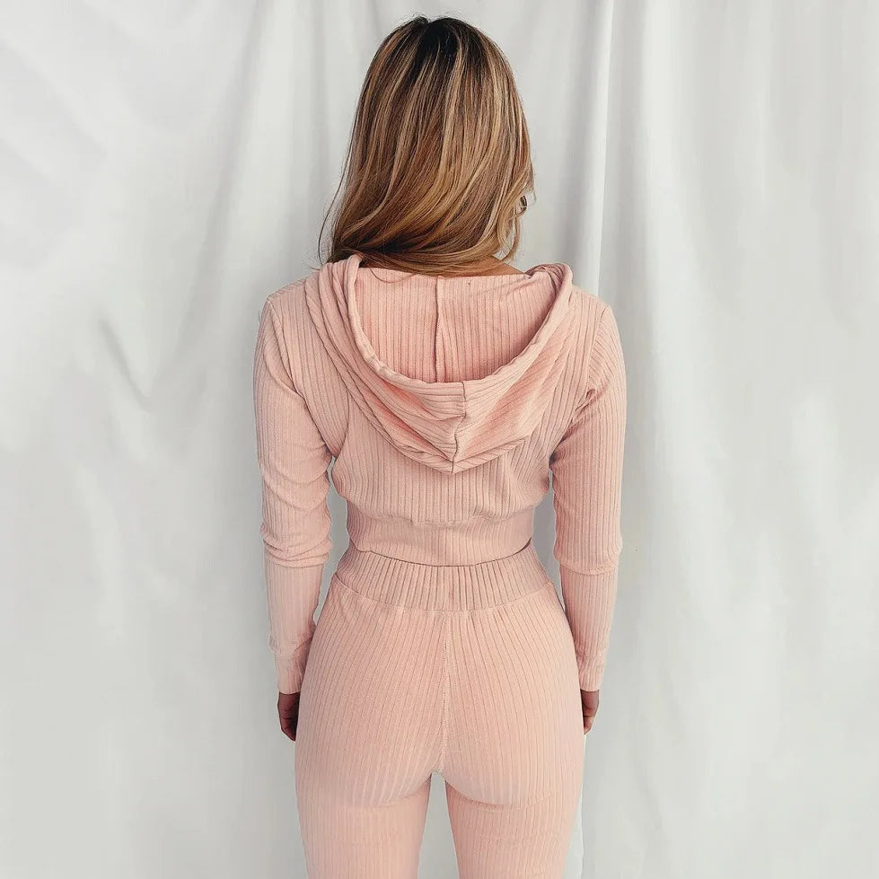 Women's Slim Fit Hooded Long Sleeve Waist Suit